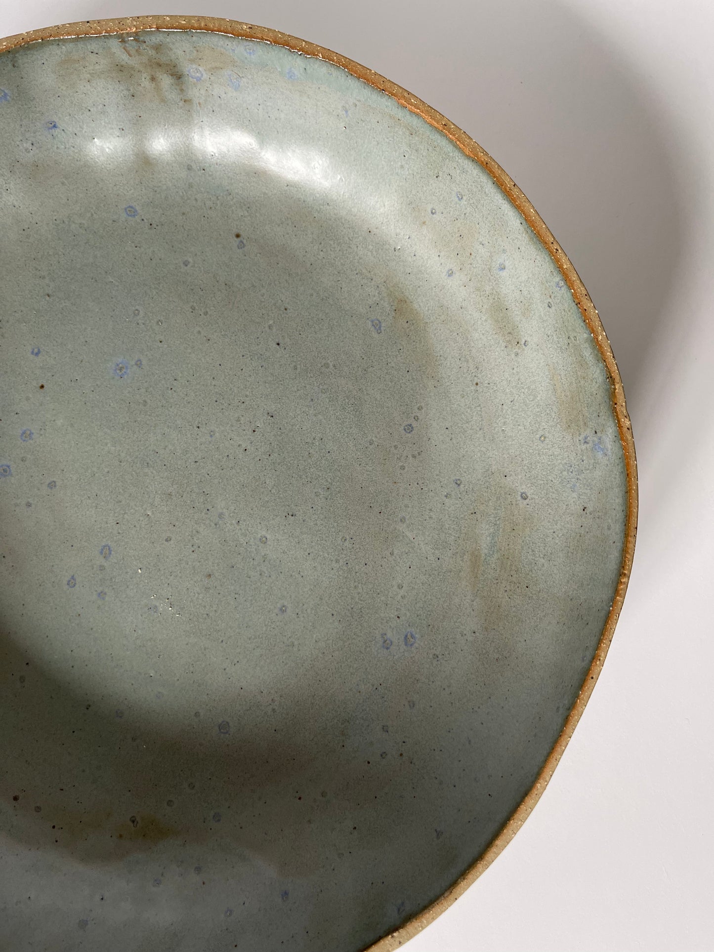 Grand plat bleu/gris